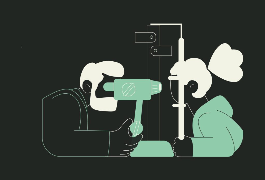 Ilustración de vectores de médico oftalmólogo examinando a una paciente con equipo médico, para ejemplificar la agenda de eventos en oftalmología