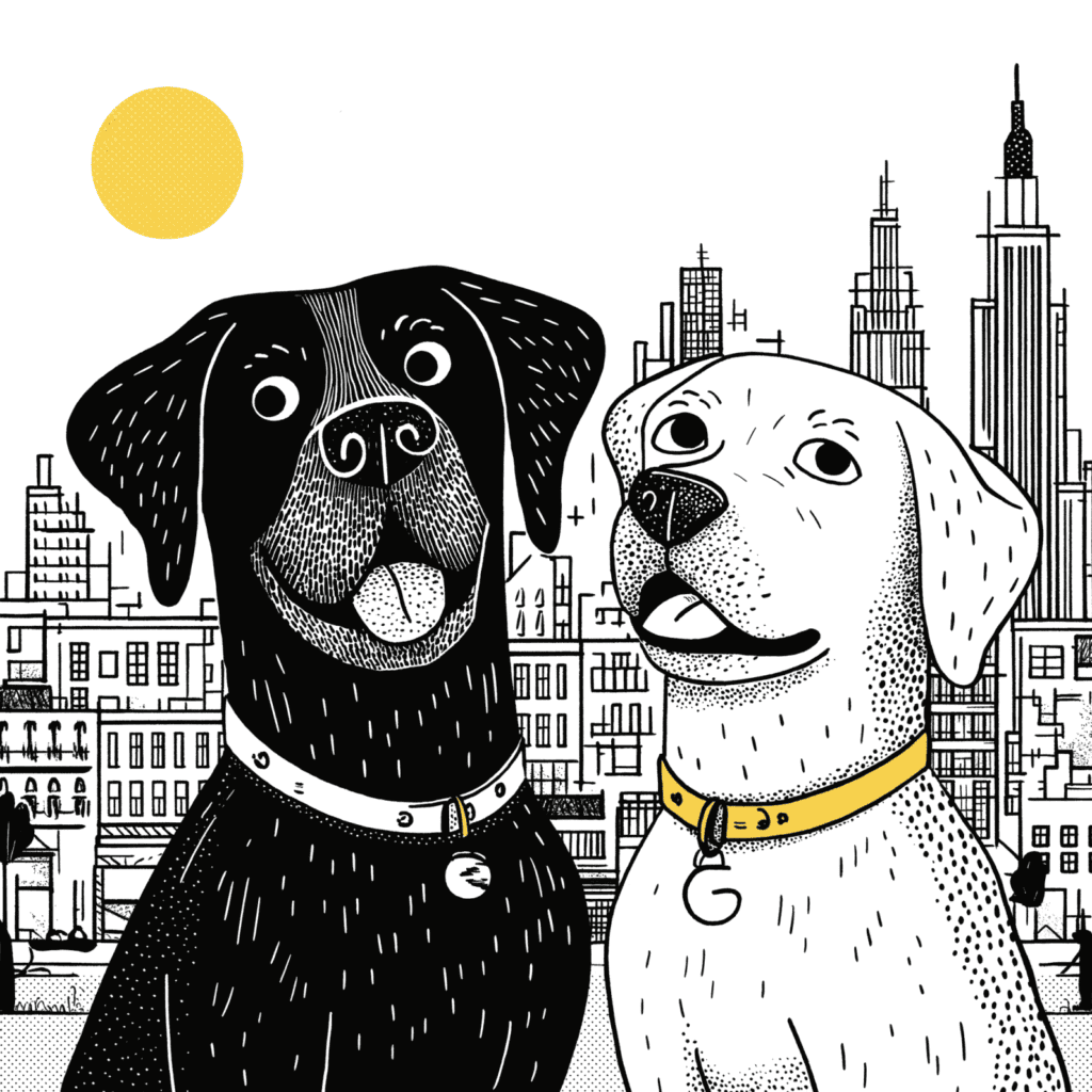Ilustración perros guía