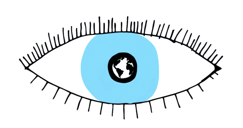 ilustración de un ojo mirando al mundo